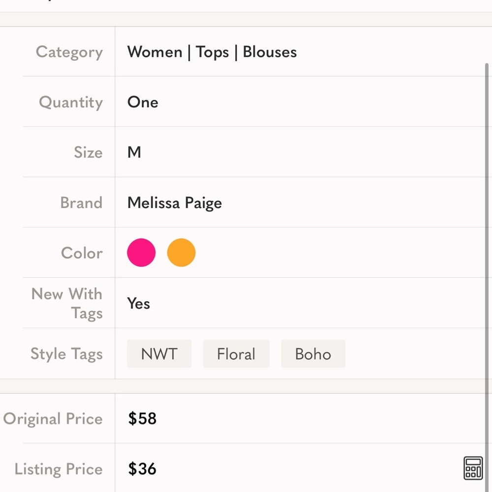 NWT Melissa Paige Floral Blouse With Elastic Neck And‎ Waistline Size Medium - Picture 7 of 7